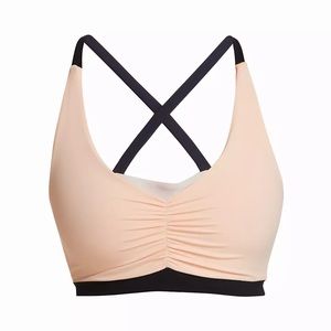 Splits59 Bruna Airweight Powder Pink & Black Athletic Sports Bra Xs